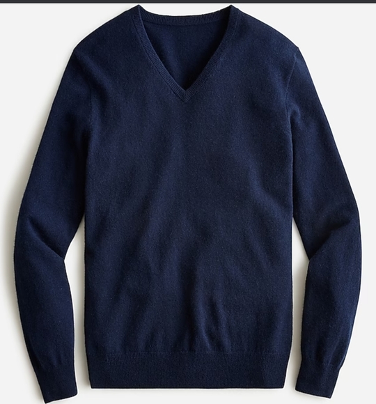 J.CREW💥Nwot💥CASHMERE Navy V-neck Sweater - Picture 2 of 6